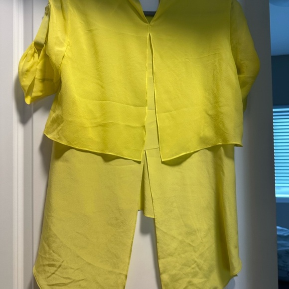BCBGMaxAzria Bright Yellow Layered Blouse - Picture 2 of 4